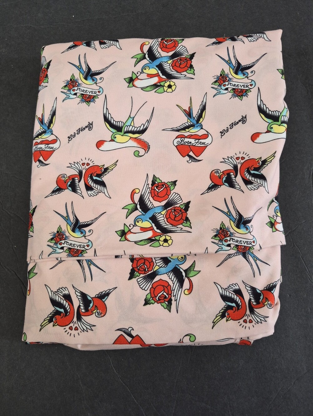 Ed Hardy Pink Graphic Printing Bedsheet